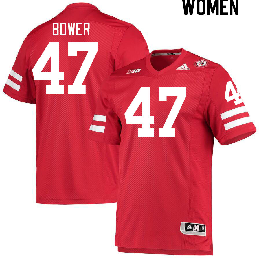 Women #45 Jacob Bower Nebraska Cornhuskers College Football Jerseys Stitched Sale-Red